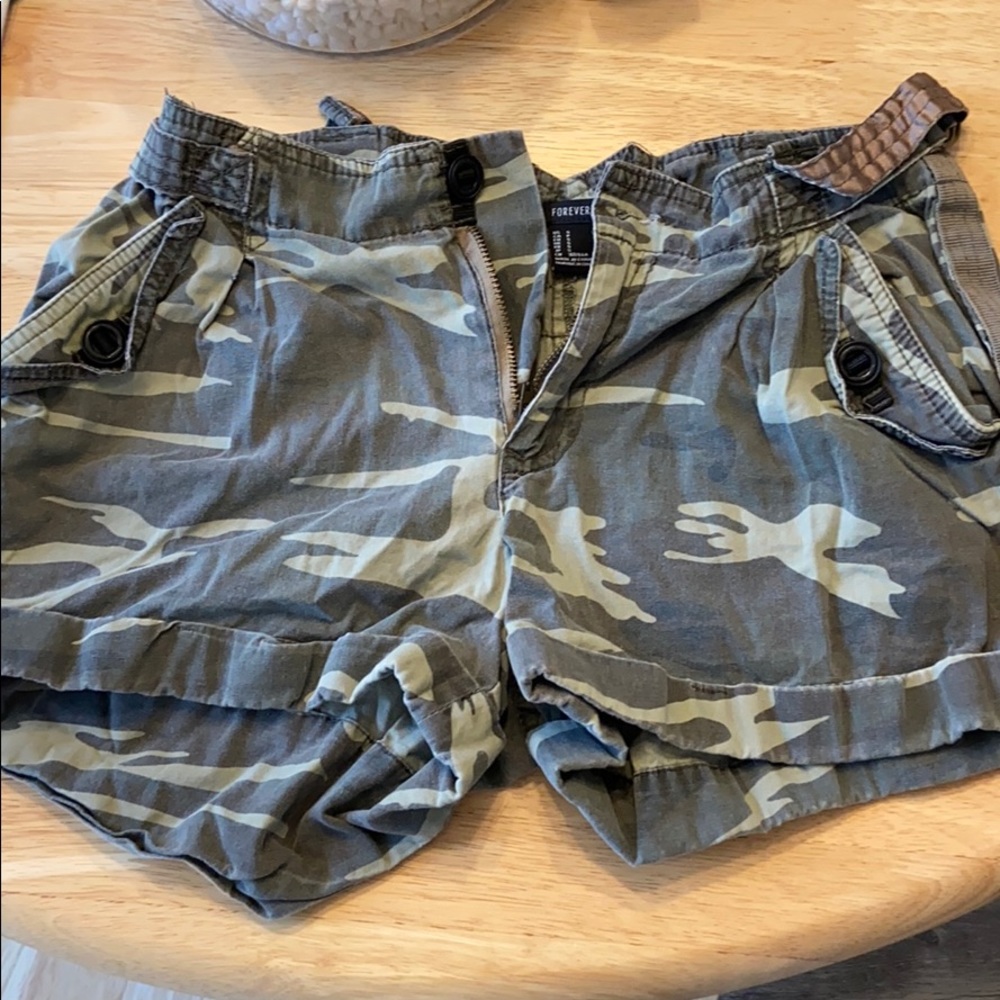 Camo cargo shorts